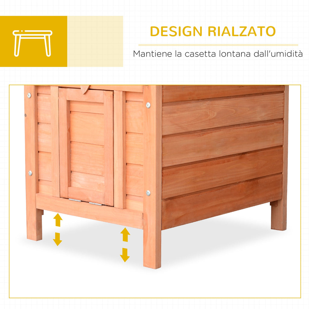 EASYCOMFORT Rabbit Cage for Small Animals with Opening Roof in Wood 51x42x43 cm