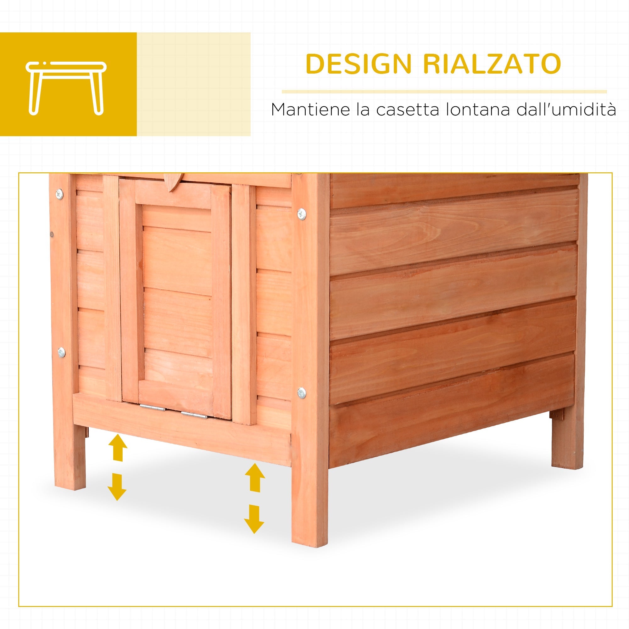EASYCOMFORT Rabbit Cage for Small Animals with Opening Roof in Wood 51x42x43 cm