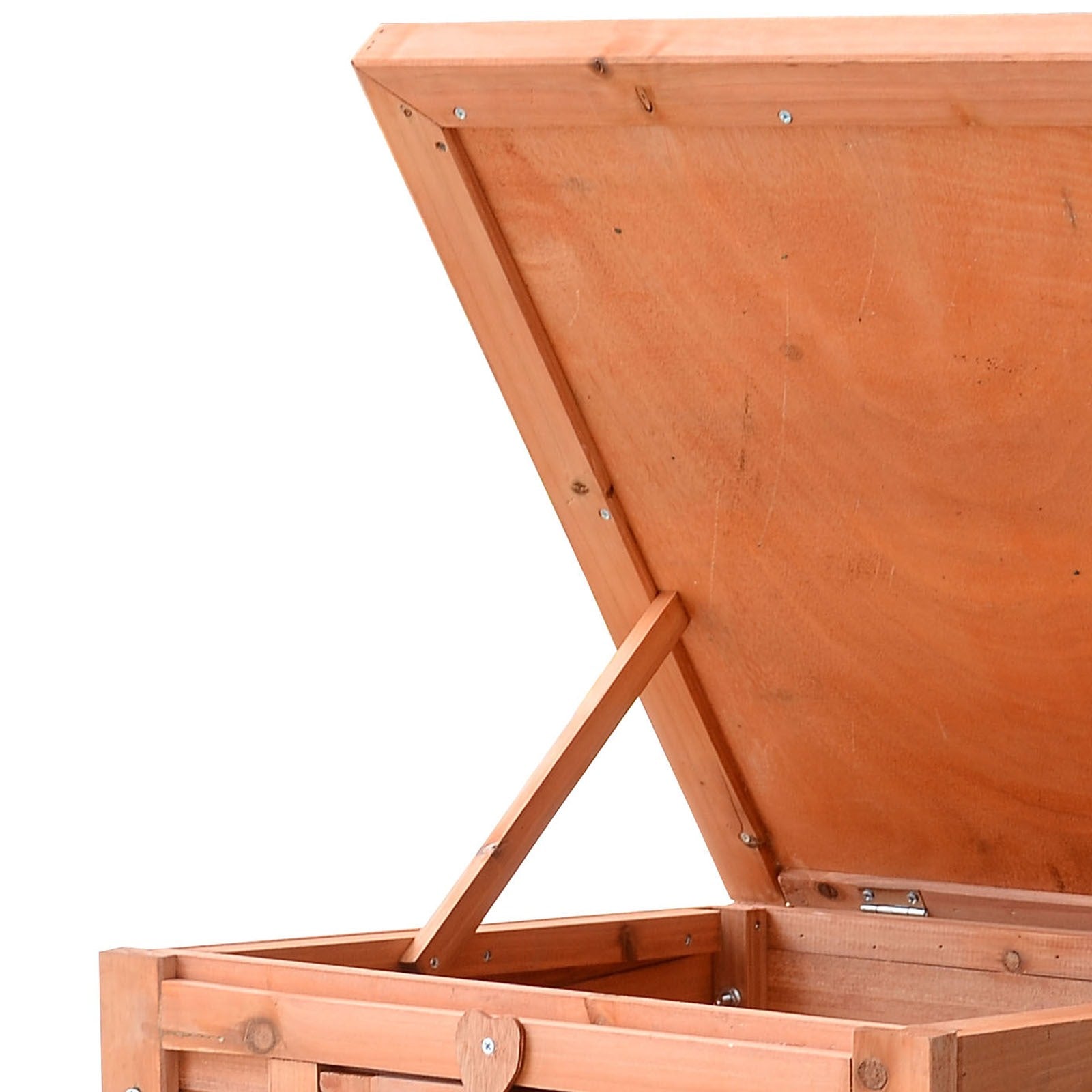 EASYCOMFORT Rabbit Cage for Small Animals with Opening Roof in Wood 51x42x43 cm