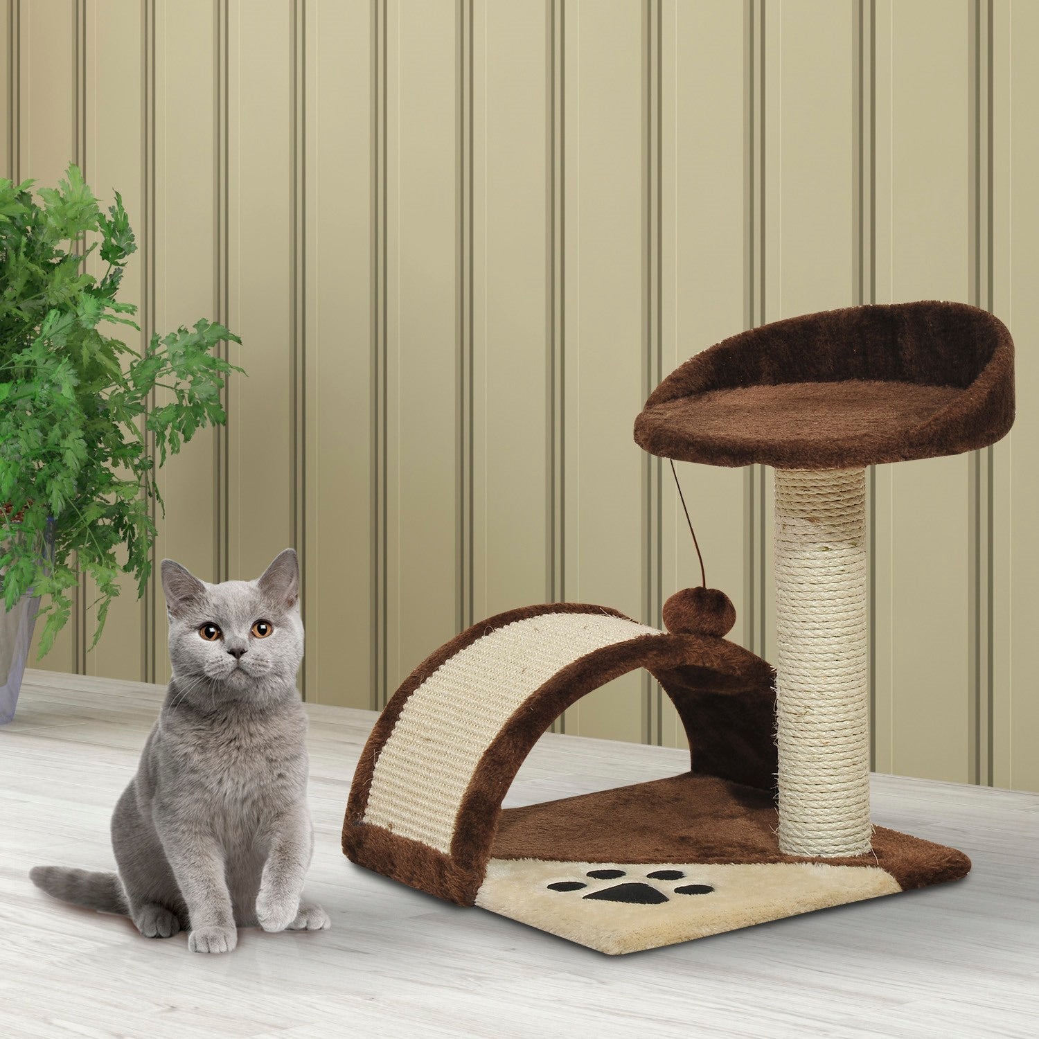 EASYCOMFORT Cat Tree, brown, 36x36x44cm