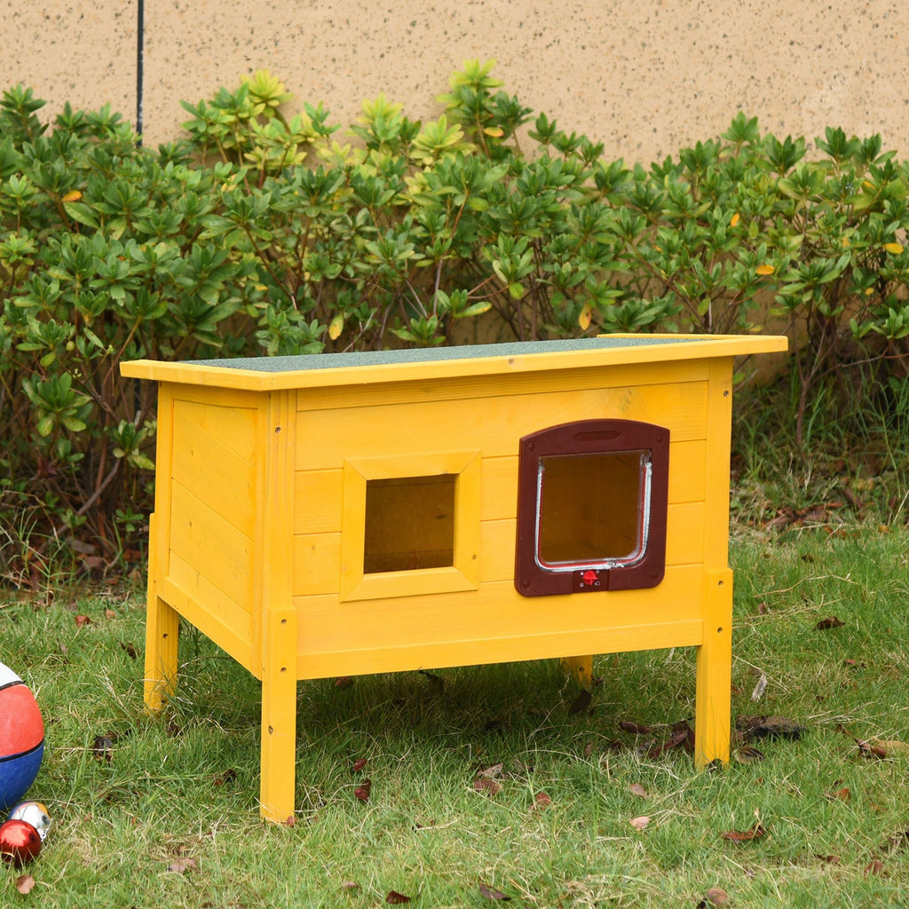 EASYCOMFORT Kennel House for Pets in Fir Wood 70 x 51.5 x 60cm
