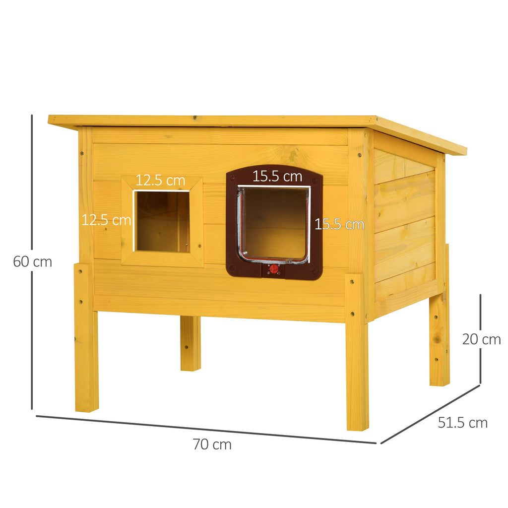 EASYCOMFORT Kennel House for Pets in Fir Wood 70 x 51.5 x 60cm