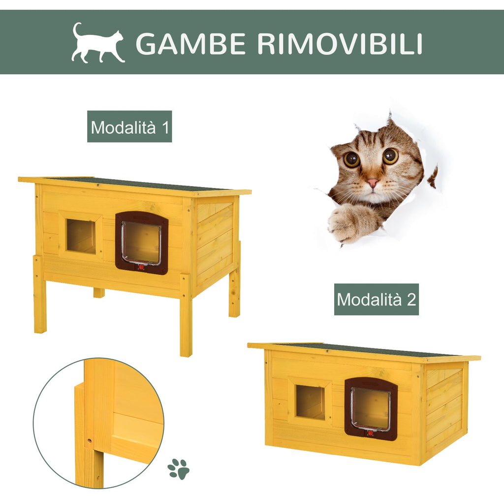 EASYCOMFORT Kennel House for Pets in Fir Wood 70 x 51.5 x 60cm