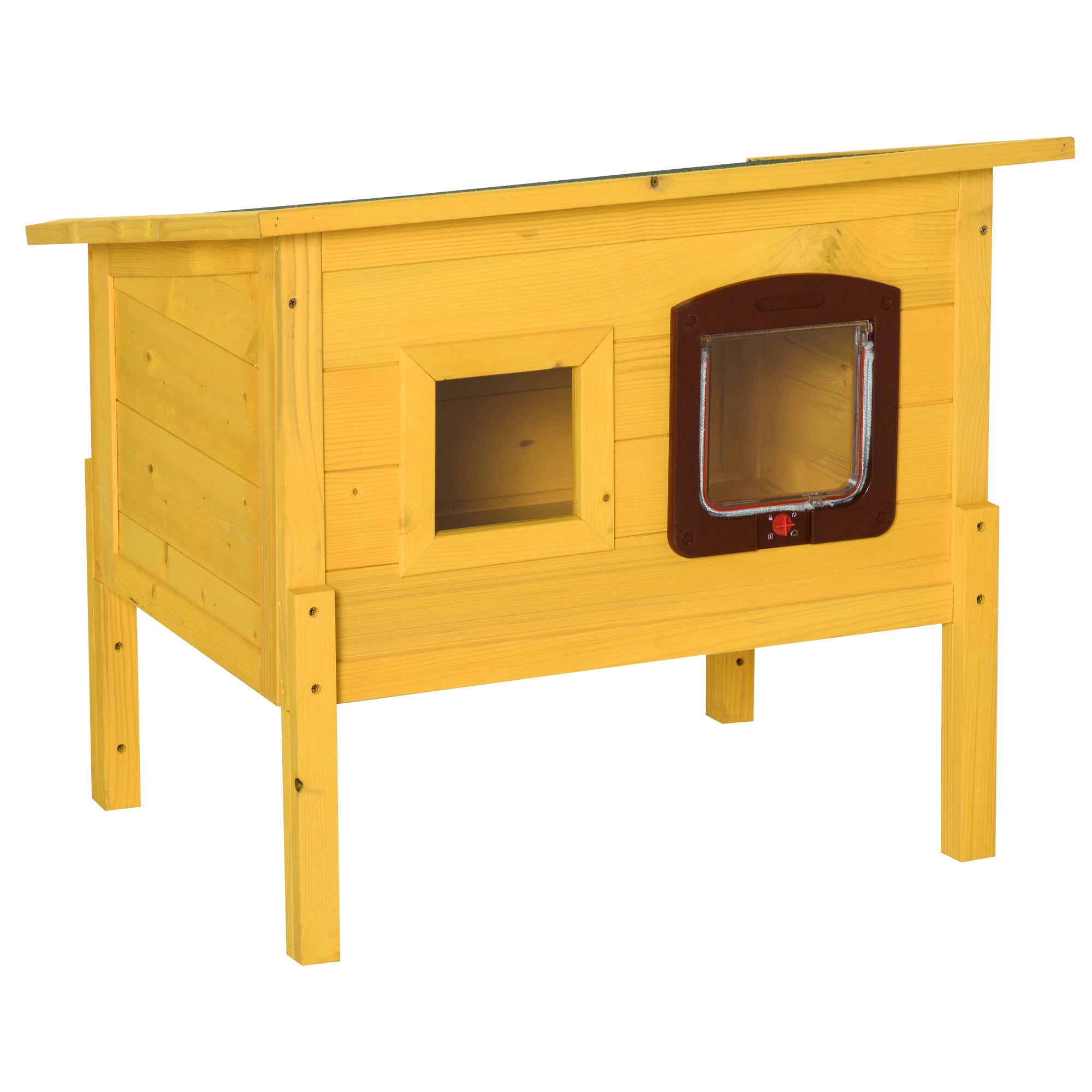 EASYCOMFORT Kennel House for Pets in Fir Wood 70 x 51.5 x 60cm