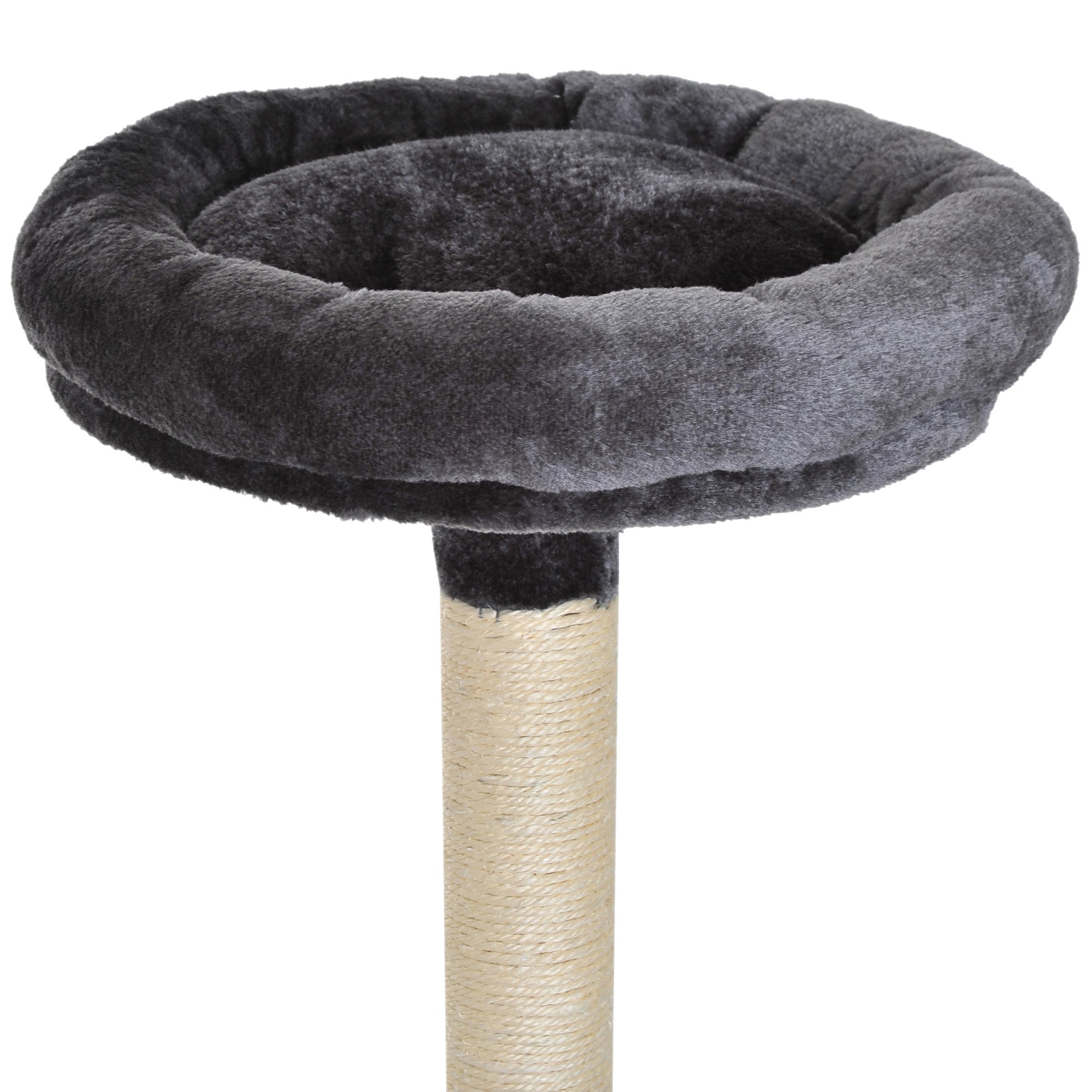 EASYCOMFORT Scratching Post for Cats with 4 Levels in Natural Gray Sisal Plush 40x40x132cm