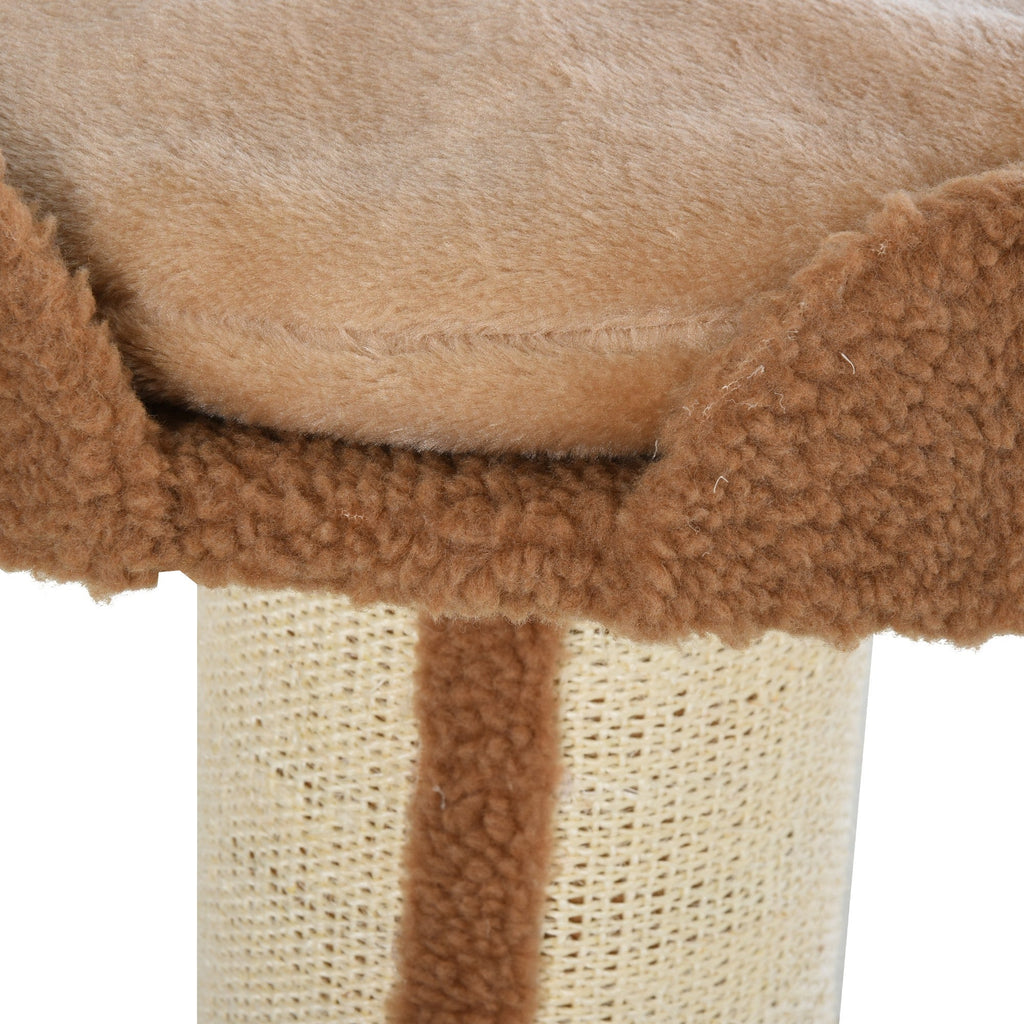 Easycomfort Tiragraffi ad Albero per Gatti with Cuccia, Cuscino, Rivestimento Peluche e Pali in Corda Sisal