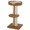 Easycomfort Tiragraffi ad Albero per Gatti with Cuccia, Cuscino, Rivestimento Peluche e Pali in Corda Sisal