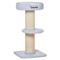 EASYCOMFORT Scratching Post for Cats with Bed, Plush Cover and Sisal Pole, 45x45x91cm, Light Blue