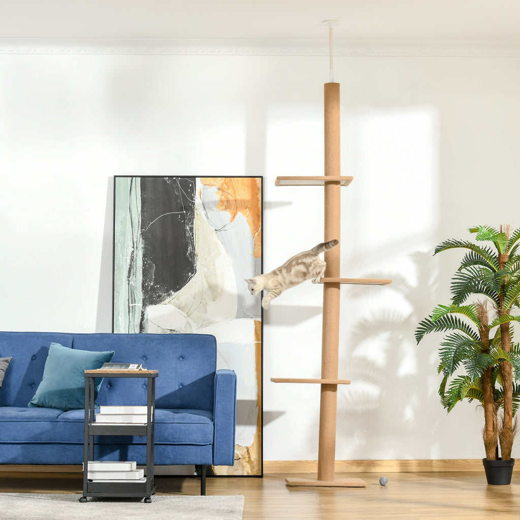 EasyComfort 4-laags krabpaal, verstelbare plafondstang, 43x27x228-260cm
