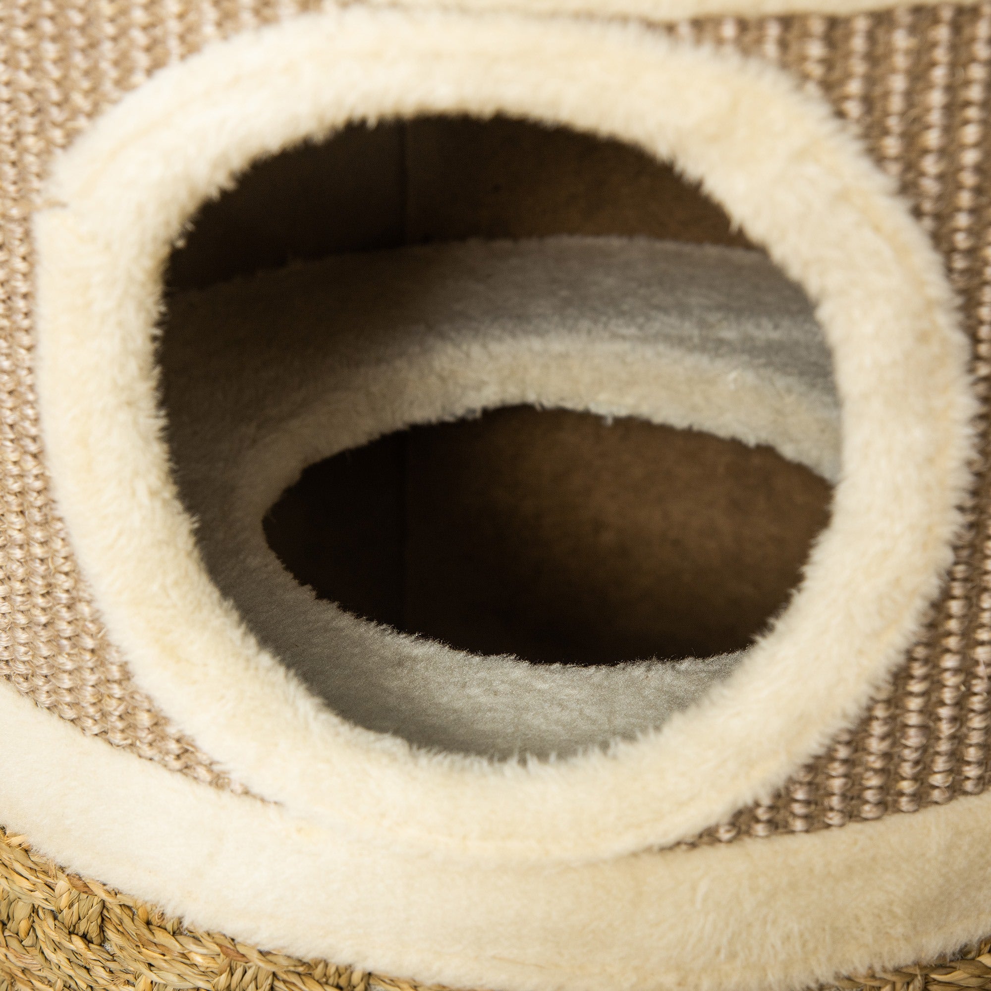 EASYCOMFORT Cat Kennel Tower Scratching Post 3 Niches Sisal Rope Seaweed