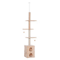 EASYCOMFORT Multilevel Ceiling Scratching Post 210-240cm with Yellow Jute Cords