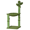 Easycomfort Albero Tiragraffi per Gatti fino 4.5kg a Forma di Cactus with Palline e Amaca, 40x40x96cm - Verde