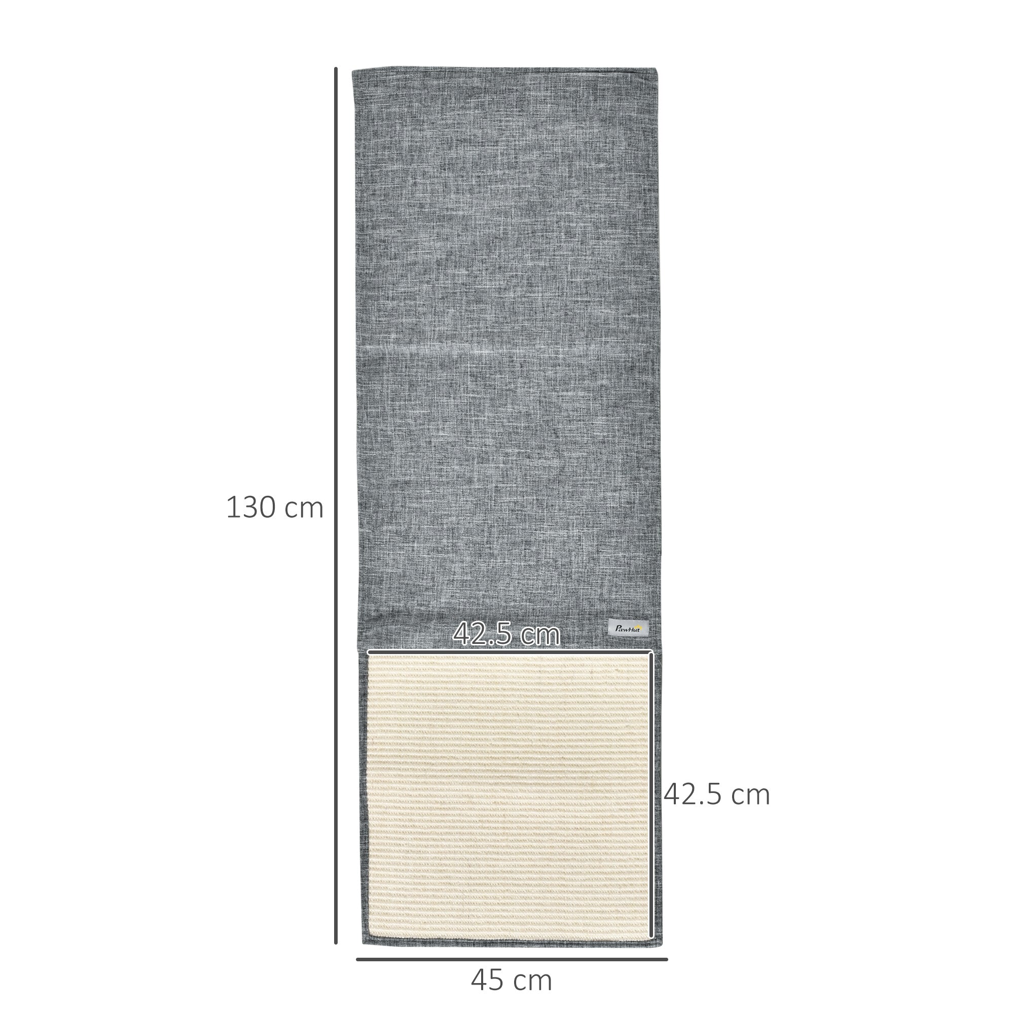 Easycomfort Set 2 Tiragraffi per Gatti da Divano in Sisal e Poliestere, 130x45cm - Grigio