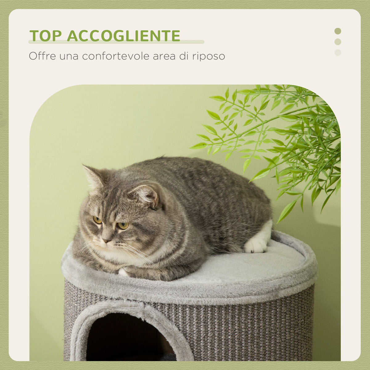 EasyComfort 3-laag kattenhuis met sisal, Ø38x70cm