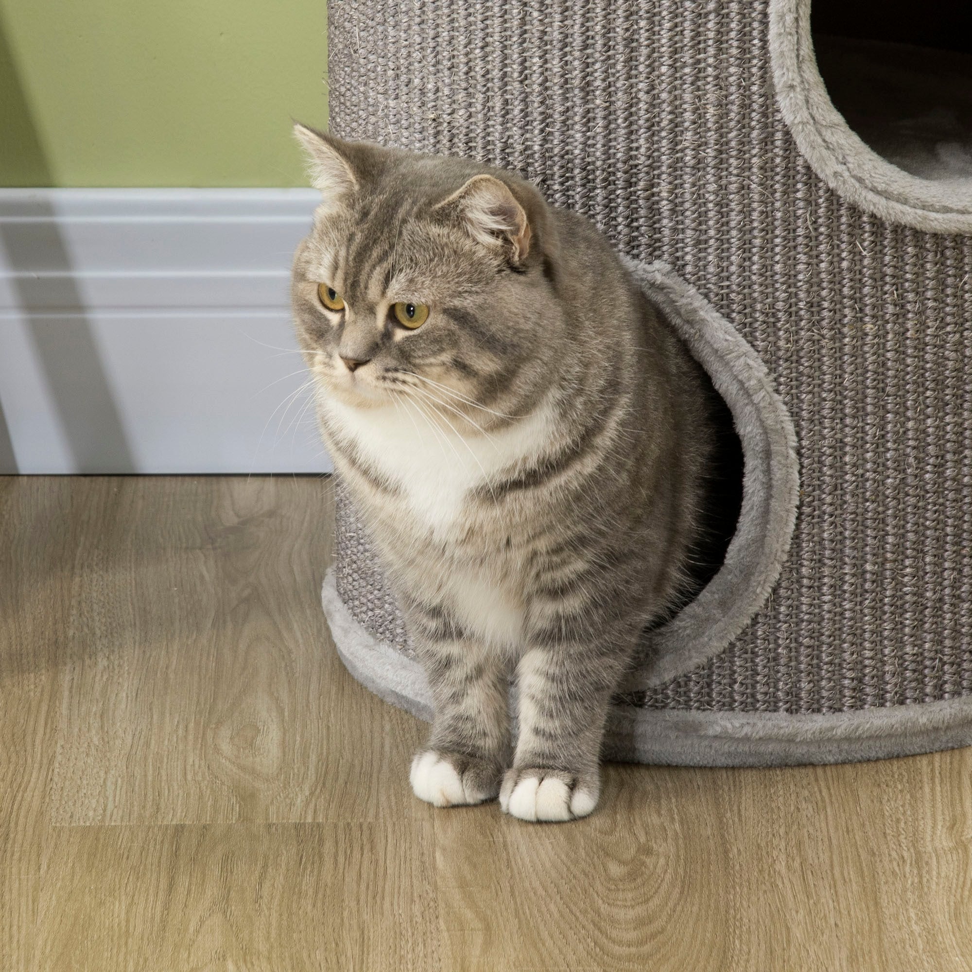 EasyComfort 3-laag kattenhuis met sisal, Ø38x70cm
