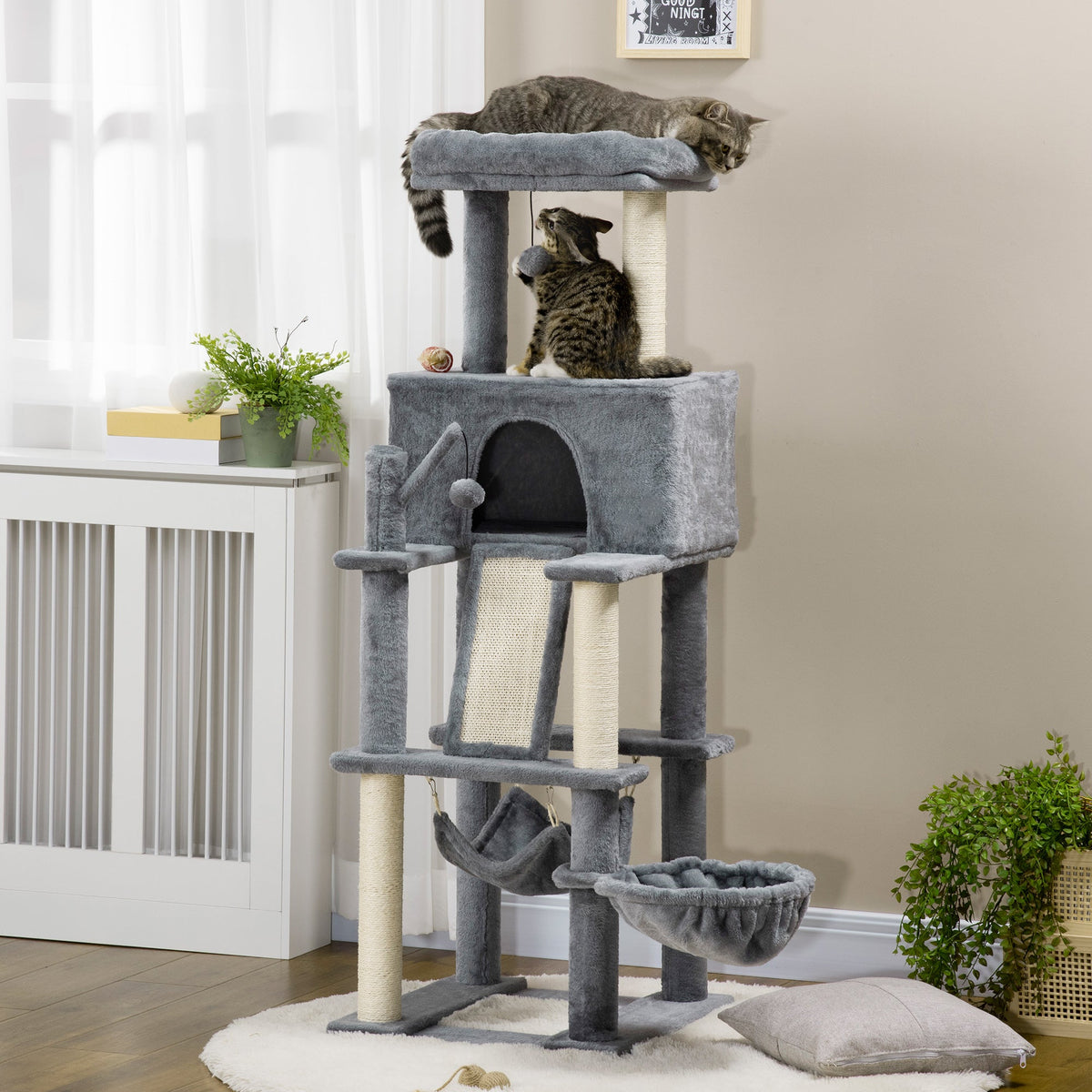 EASYCOMFORT Krabpaal voor katten 48x48x140 cm