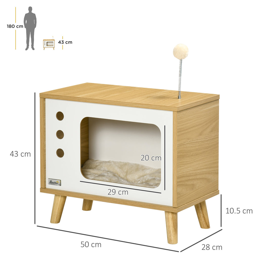 EasyComfort kattenhuis tv-vorm spaanplaat 50x28x43 cm