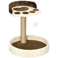 EASYCOMFORT Scratching Post for Cats weighing 5kg max with Bed and Game Ball, in Chipboard, Plush and Jute Rope, 41x41x44 cm