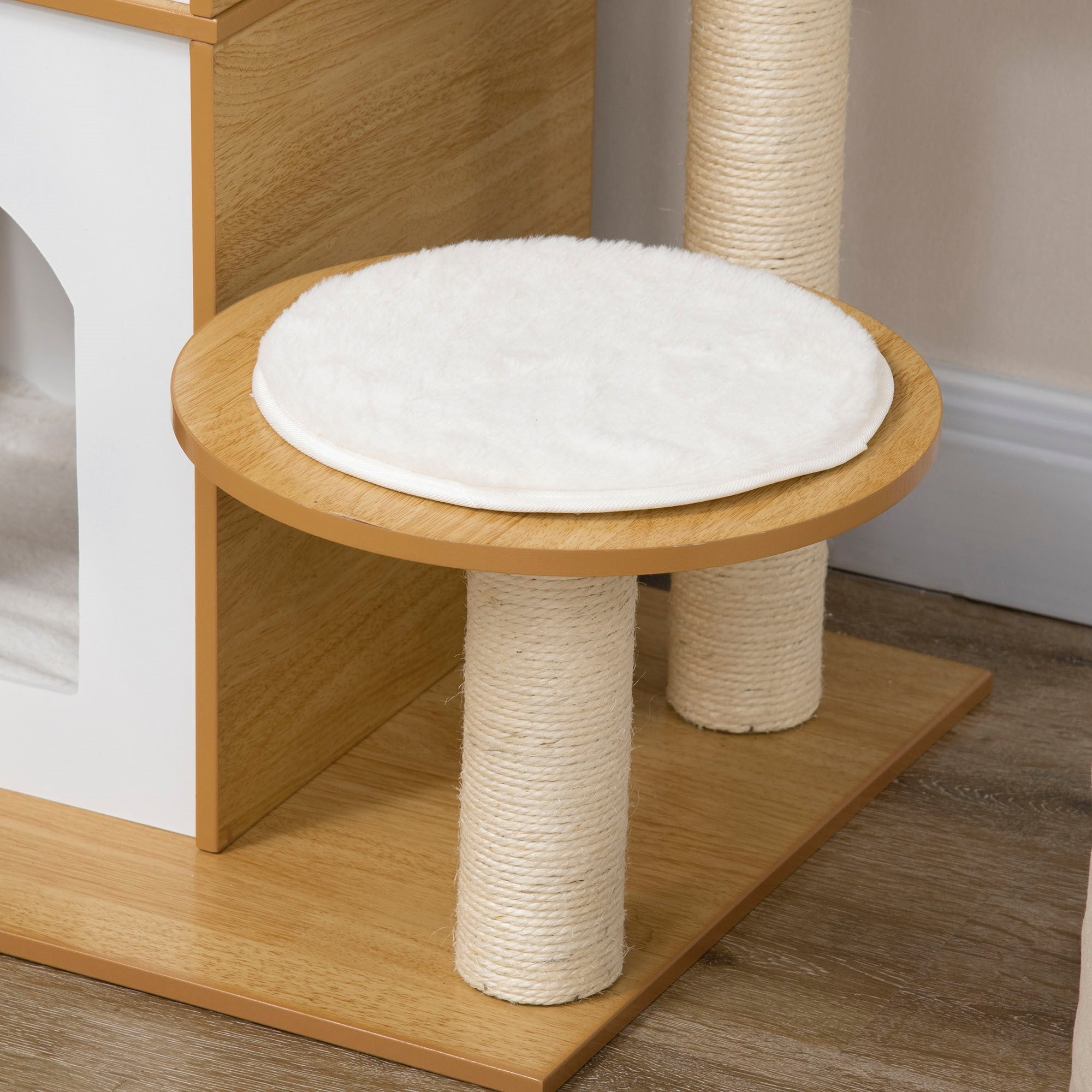 EasyComfort MDF krabpaal met 2 huisjes, 60x48x133 cm
