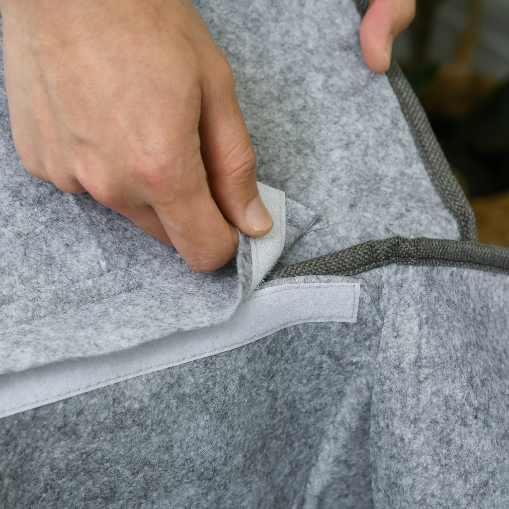 Easycomfort Casetta per Gatti a Due Livelli with Cuscini Lavabili 3 entrate, 42x46x59.5 cm, Grigio
