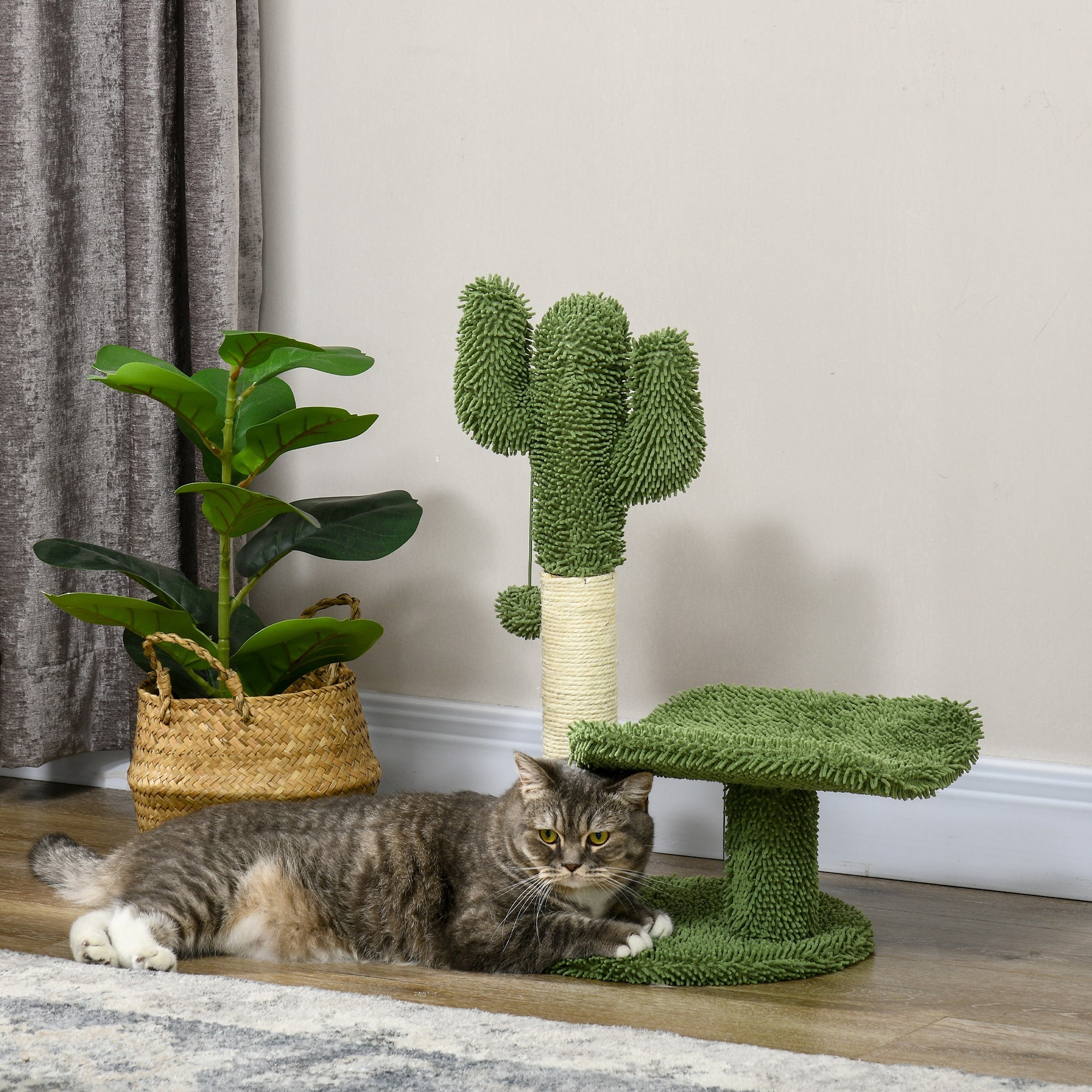 EasyComfort Cactus kattenboom 35x31x55.5 cm groen/wit