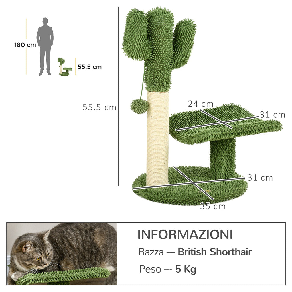 EasyComfort Cactus kattenboom 35x31x55.5 cm groen/wit