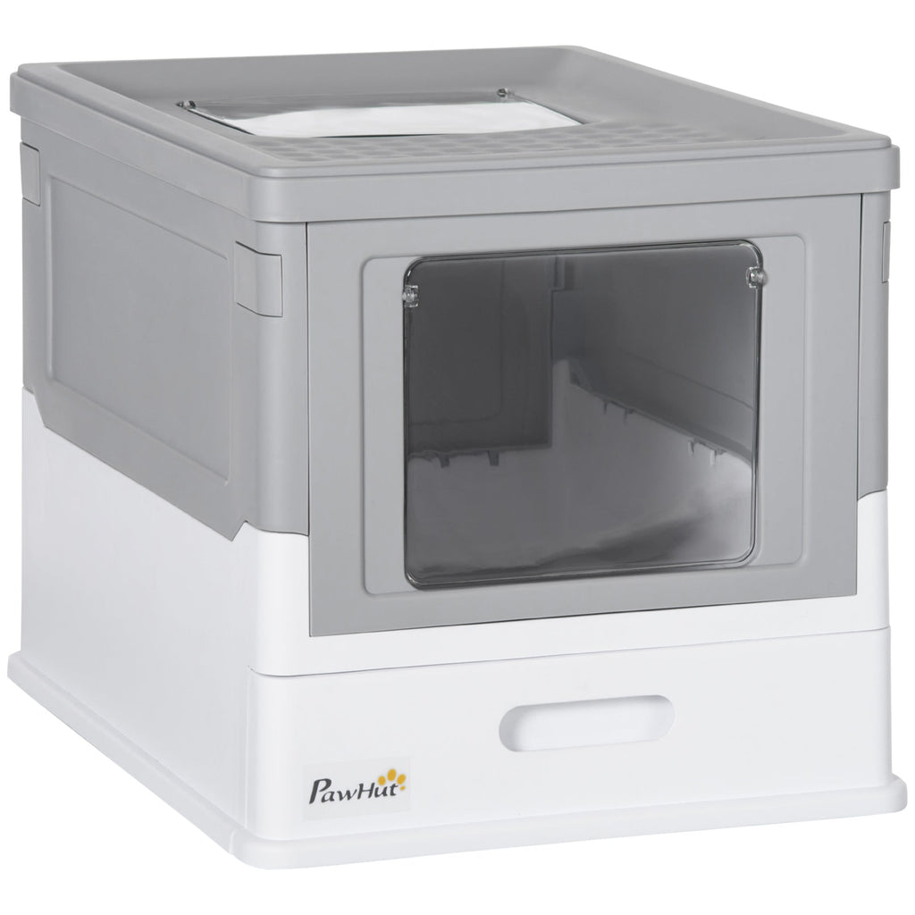 EASYCOMFORT Closed PP Cat Litter Box with 2 Doors with Scoop and Removable Tray, 47.5x35.5x36.7 cm