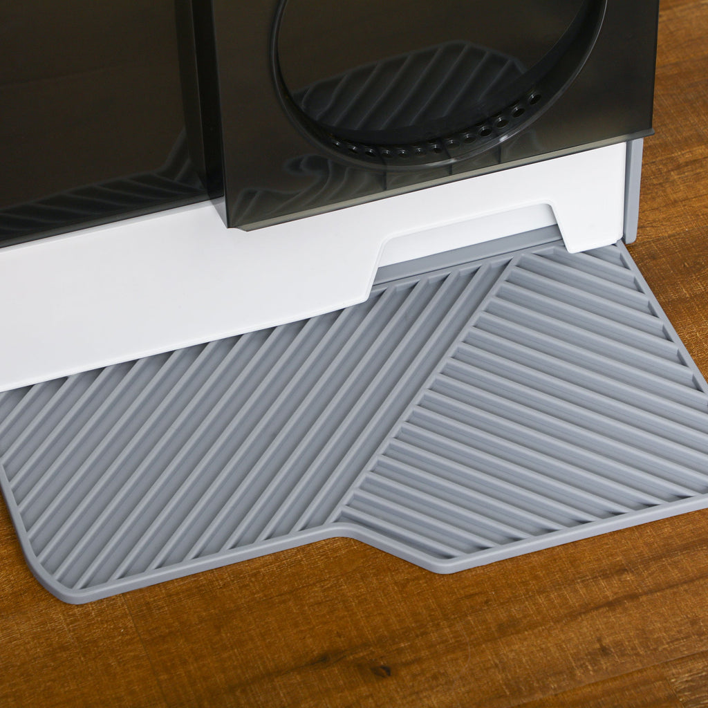 EASYCOMFORT Closed Cat Litter Box with Removable Tray, Mat and Shovel Included, 47x45x42cm, Gray