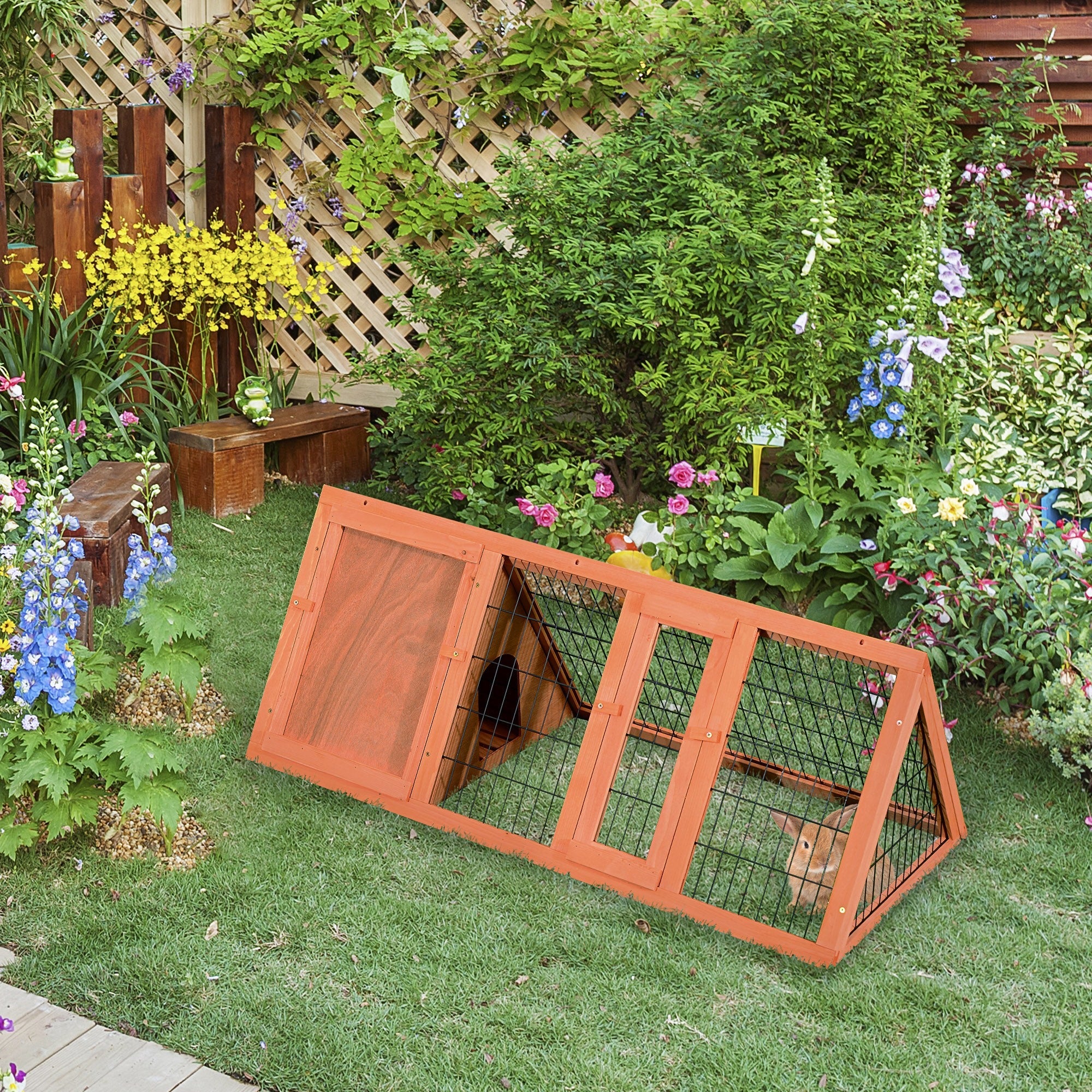 EasyComfort Rabbitkooi vurenhout 118x50x45 cm