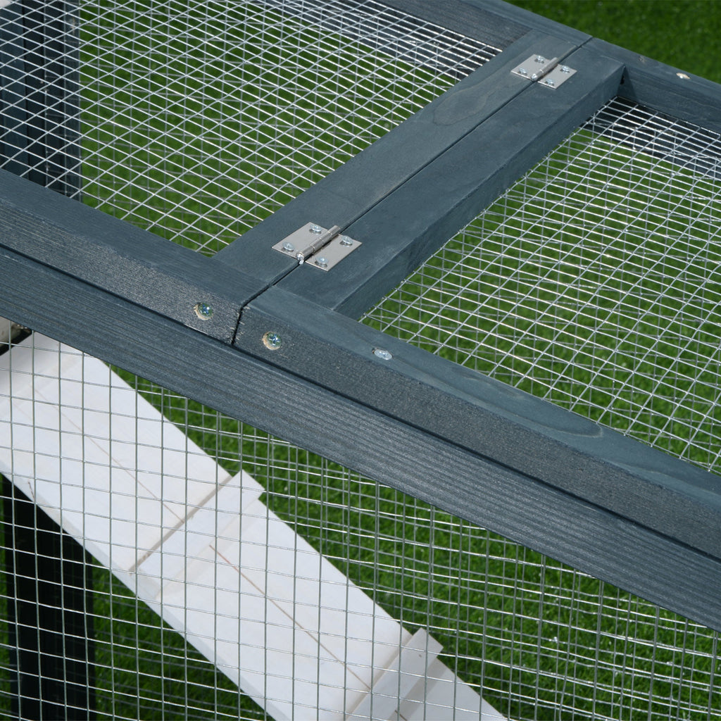 EASYCOMFORT Cage for Rabbits Animals in Fir Wood Double Door 140x65x100cm