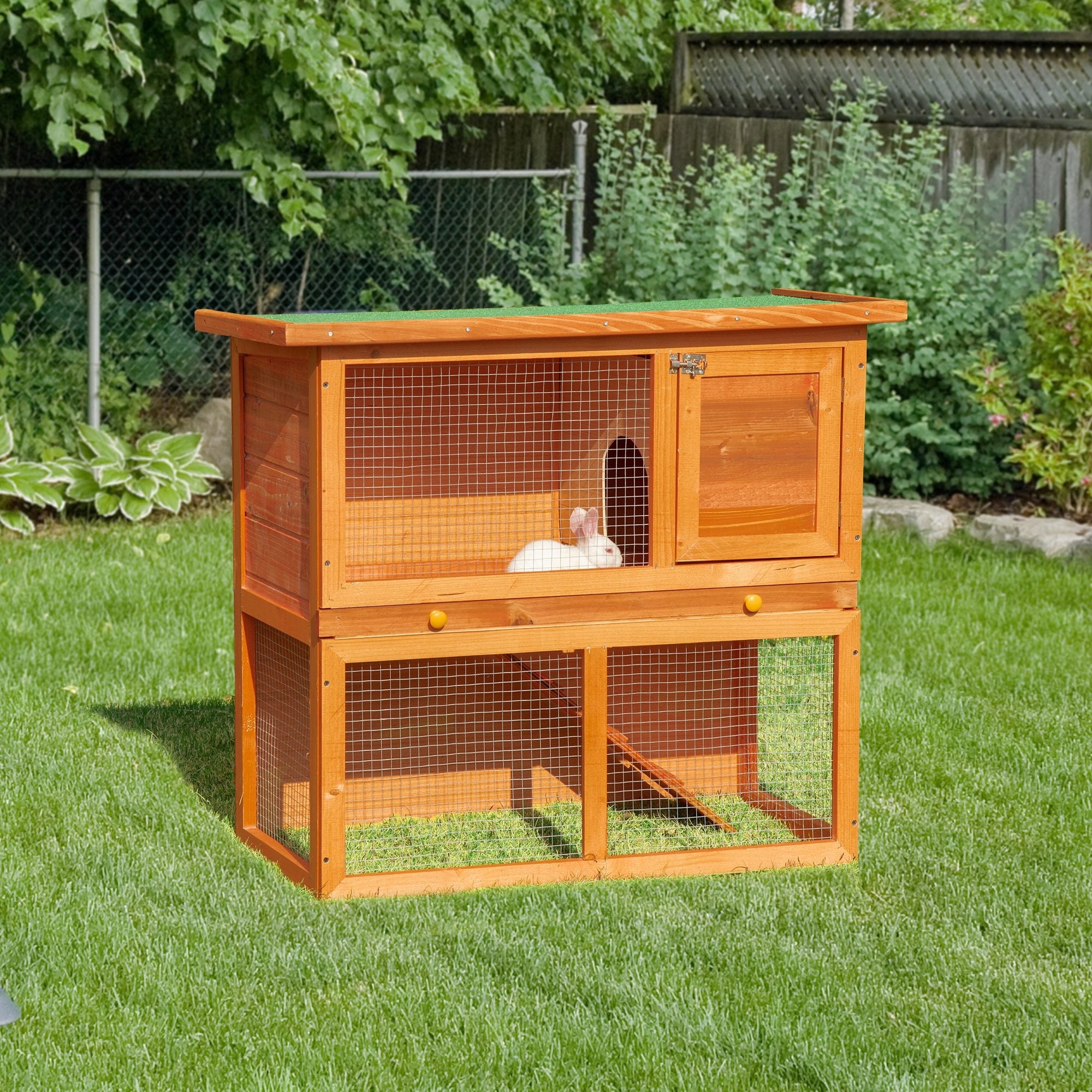 EasyComfort Konijnenhok vurenhout 90x45x80cm