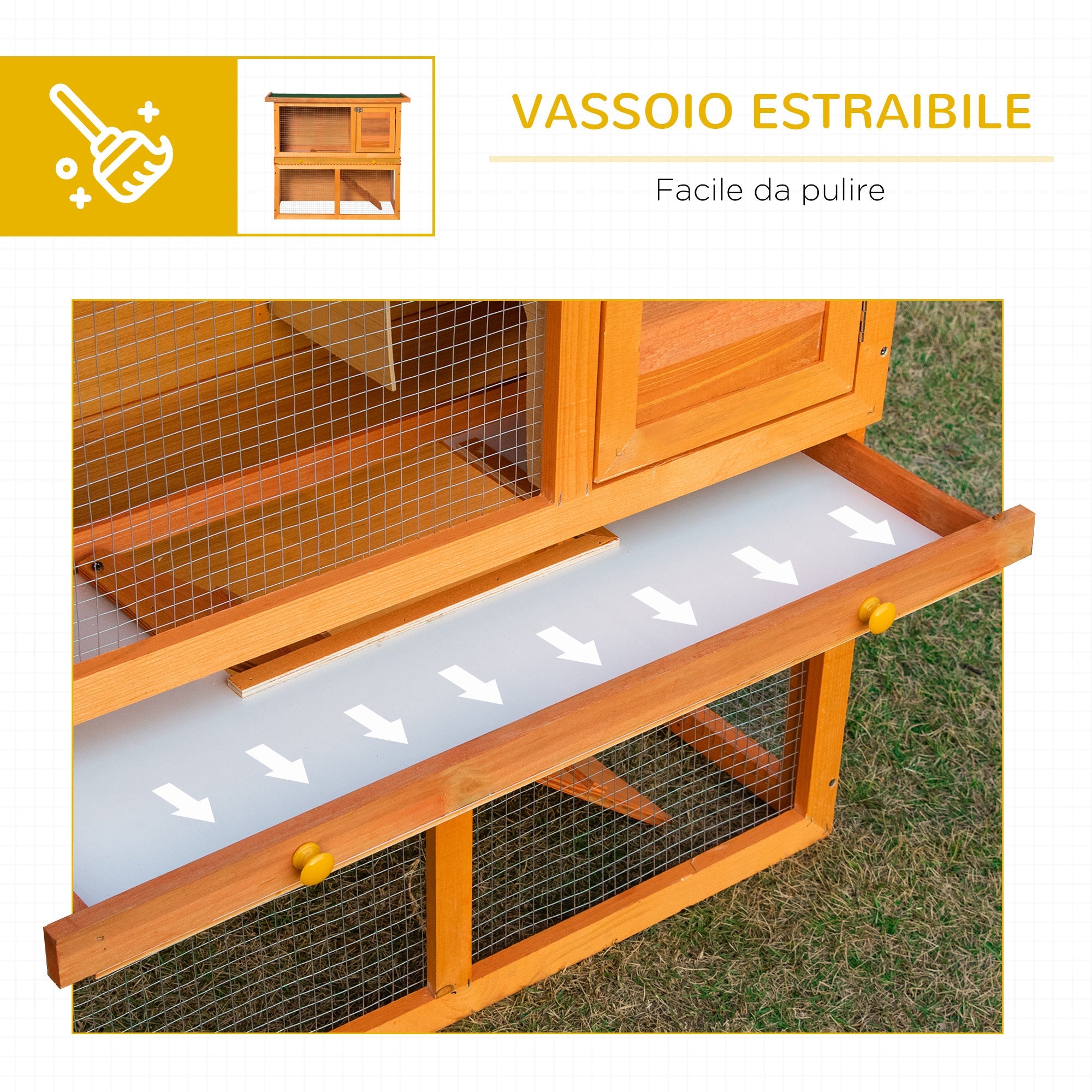 EasyComfort Konijnenhok vurenhout 90x45x80cm