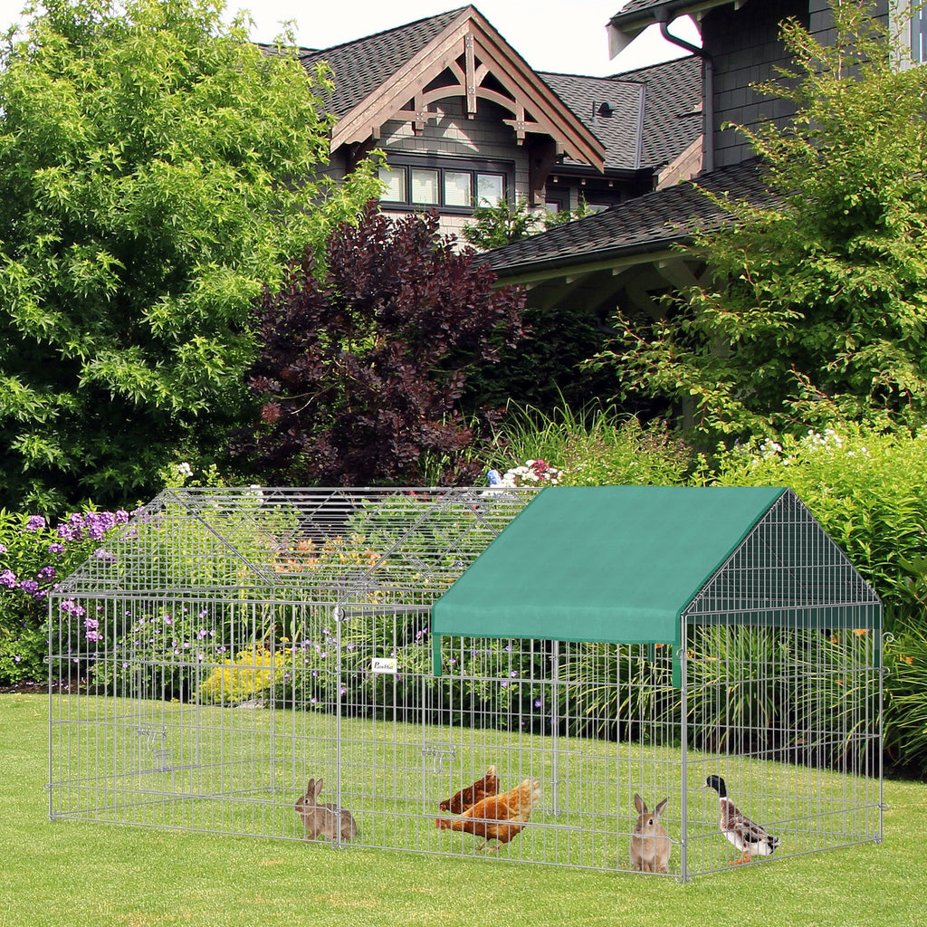 EASYCOMFORT Animal Enclosure with Steel Cover with Doors, 220x103x103cm