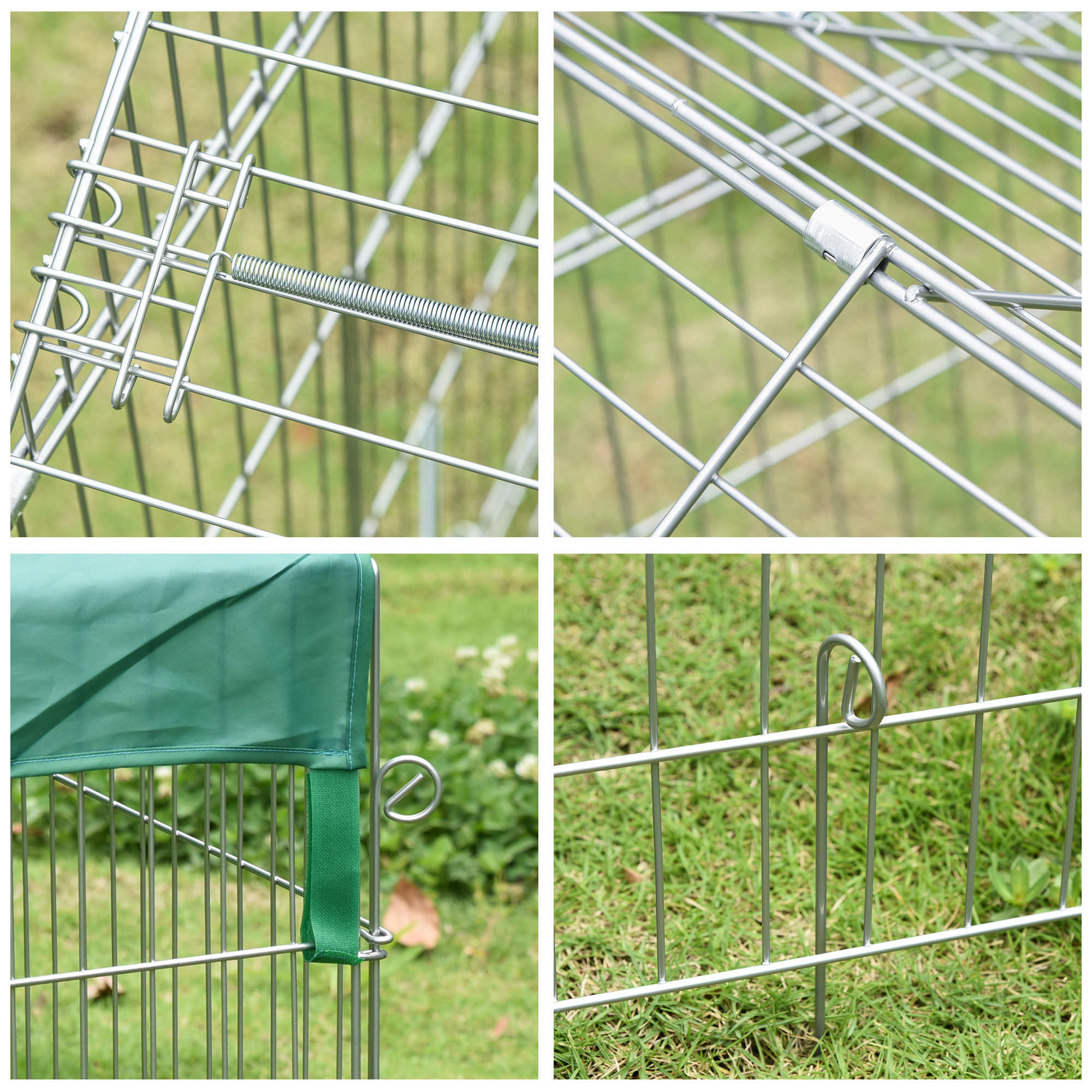 EASYCOMFORT Animal Enclosure with Steel Cover with Doors, 220x103x103cm