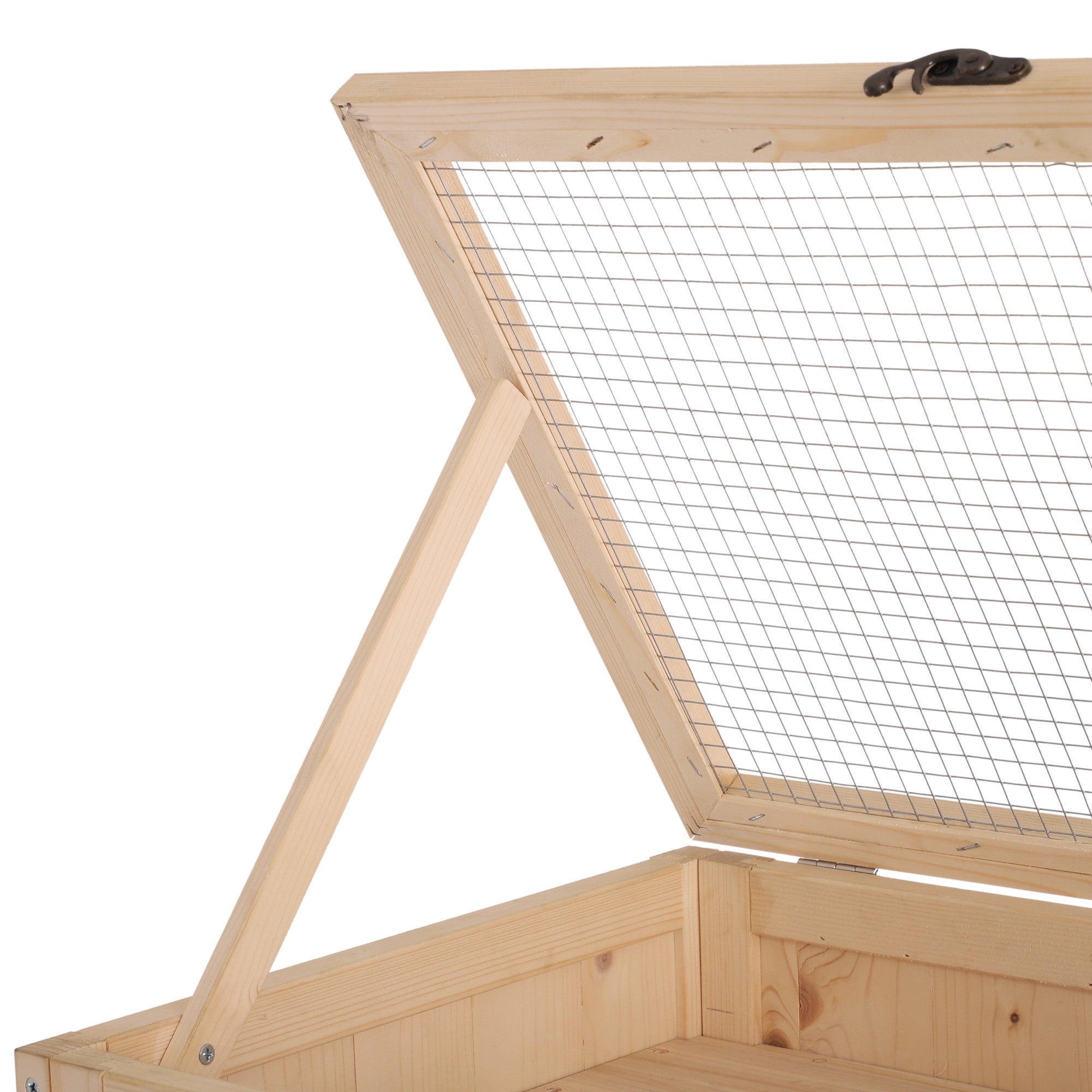 EASYCOMFORT Cage for Hamsters Rodents Guinea Pigs in Solid Wood Opening Roof 4 Shelves Connected with Ramps 60x40x120cm