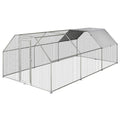 Easycomfort Recinto Gabbia per Galline in Metallo Galvanizzato Impermeabile, Pollaio with Porta e Copertura Oxford, 280x570x195cm