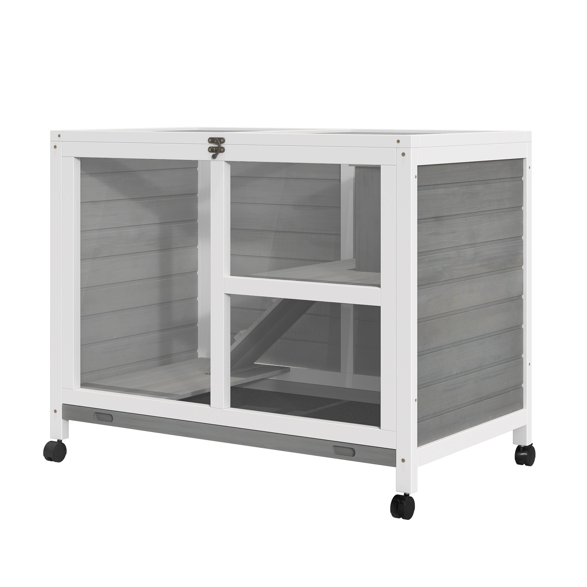 EasyComfort 2-laags houten konijnenhok 91.5x53.3x73 cm