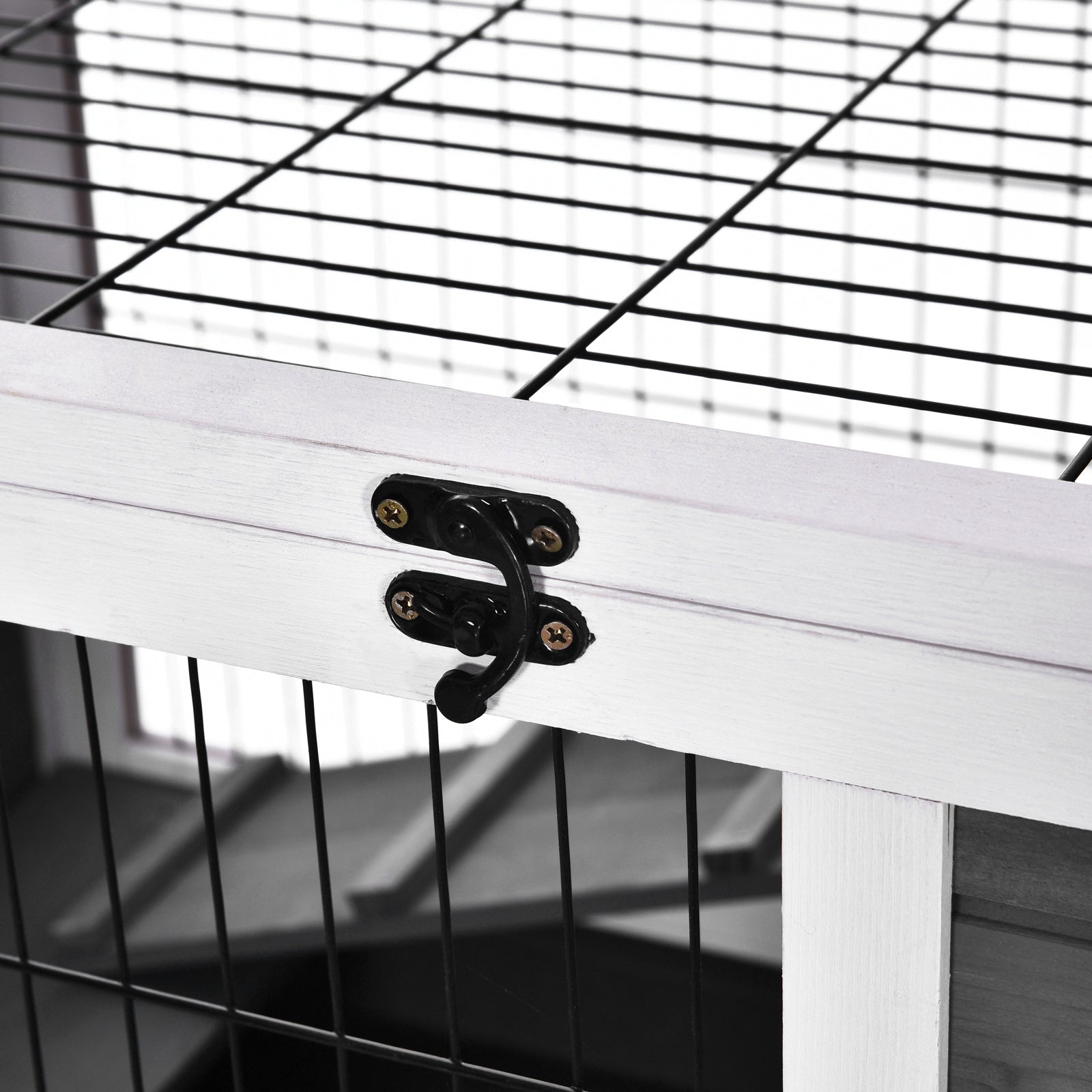 EasyComfort konijnen- en caviakooi met huisje en loopplank, 4 wielen