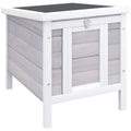 EASYCOMFORT Outdoor Wooden Rabbit Cage with Asphalt Roof and Non-Slip Ramp, 42x51x43cm, Gray