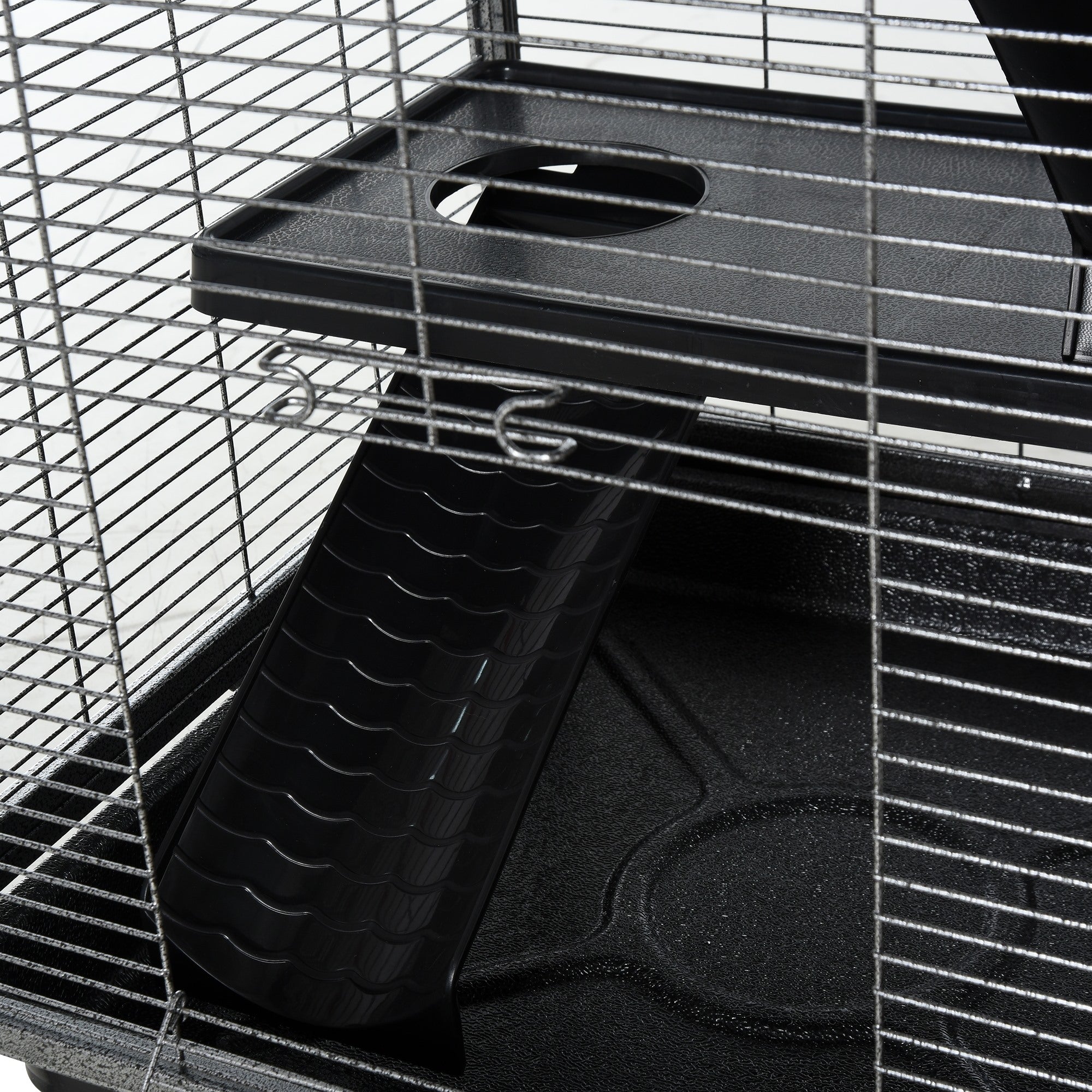 EASYCOMFORT Metal Cage for Rodents 4 Levels with Removable Tray 52 x 52 x 113.5cm