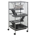 EASYCOMFORT Metal Cage for Rodents 4 Levels with Removable Tray 52 x 52 x 113.5cm