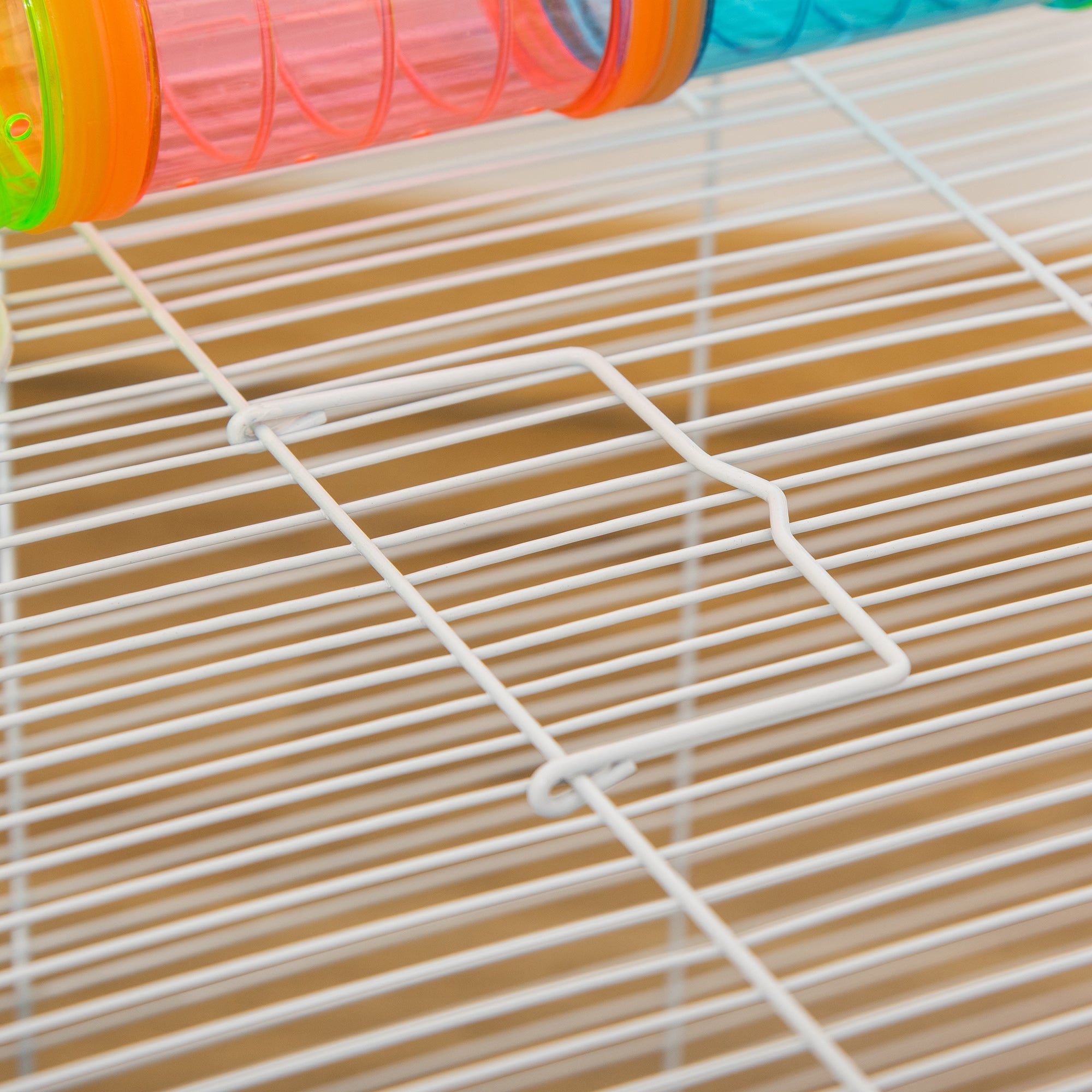 EASYCOMFORT 3-Tier Hamster Cage with Tubes, House, Water Tank and Wheel, 59x36x47 cm