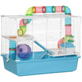 EASYCOMFORT 3-Tier Hamster Cage with Tubes, House, Water Tank and Wheel, 59x36x47 cm