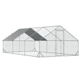 Easycomfort Pollaio da Giardino with Telaio Zincato, Copertura Impermeabile e Rete Esagonale, 3x6x2m, Argento