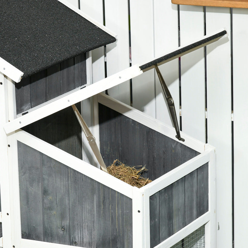 EasyComfort prefab houten kippenhok met ren, huis en nest, 161.5x62.5x115 cm