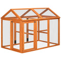 Easycomfort Gabbia per Galline in Legno with Porte Multiple e Rete in Metallo, 140x88.5x106cm, Arancione