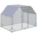 Easycomfort Recinto per Galline with telo di copertura per 4-6 polli in acciaio, 280x190x195 cm
