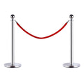 EASYCOMFORT Barriers Eliminate Queue Separators Delimitation Bollards with Red Stainless Steel Ropes Ф32 x 95CM