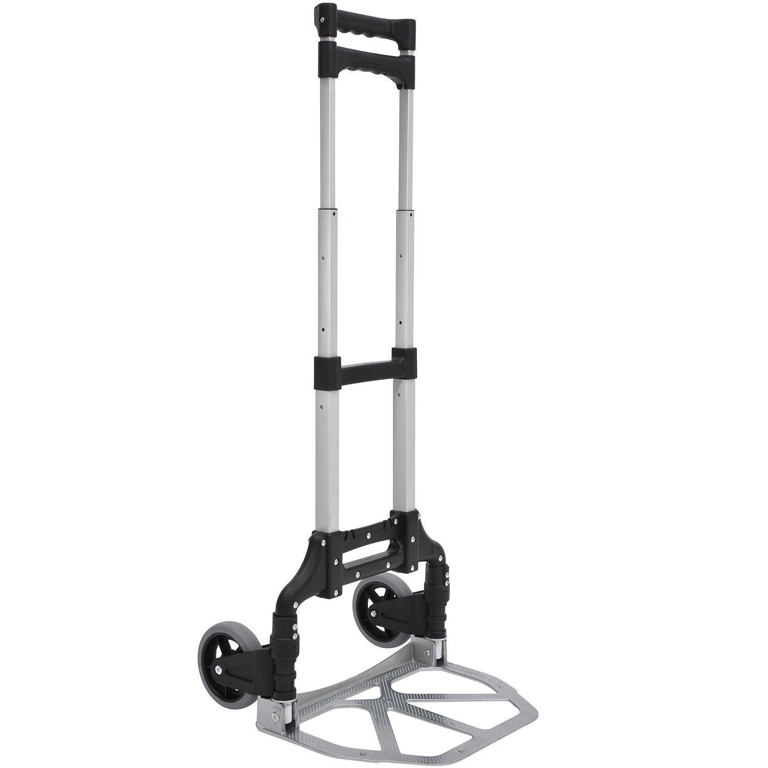 Easycomfort Carrello Portapacchi Pieghevole max 70kg with Maniglie Telescopiche e Altezza Regolabile, 41x38.7x100 cm, Argento