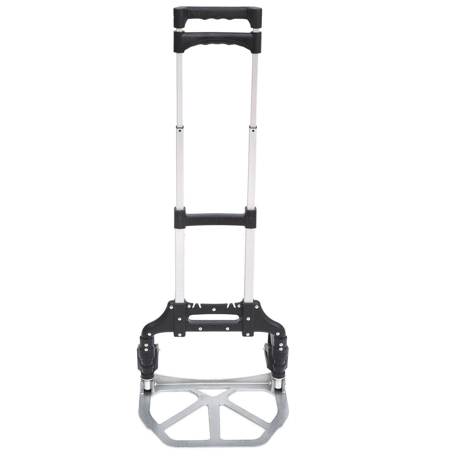 Easycomfort Carrello Portapacchi Pieghevole max 70kg with Maniglie Telescopiche e Altezza Regolabile, 41x38.7x100 cm, Argento